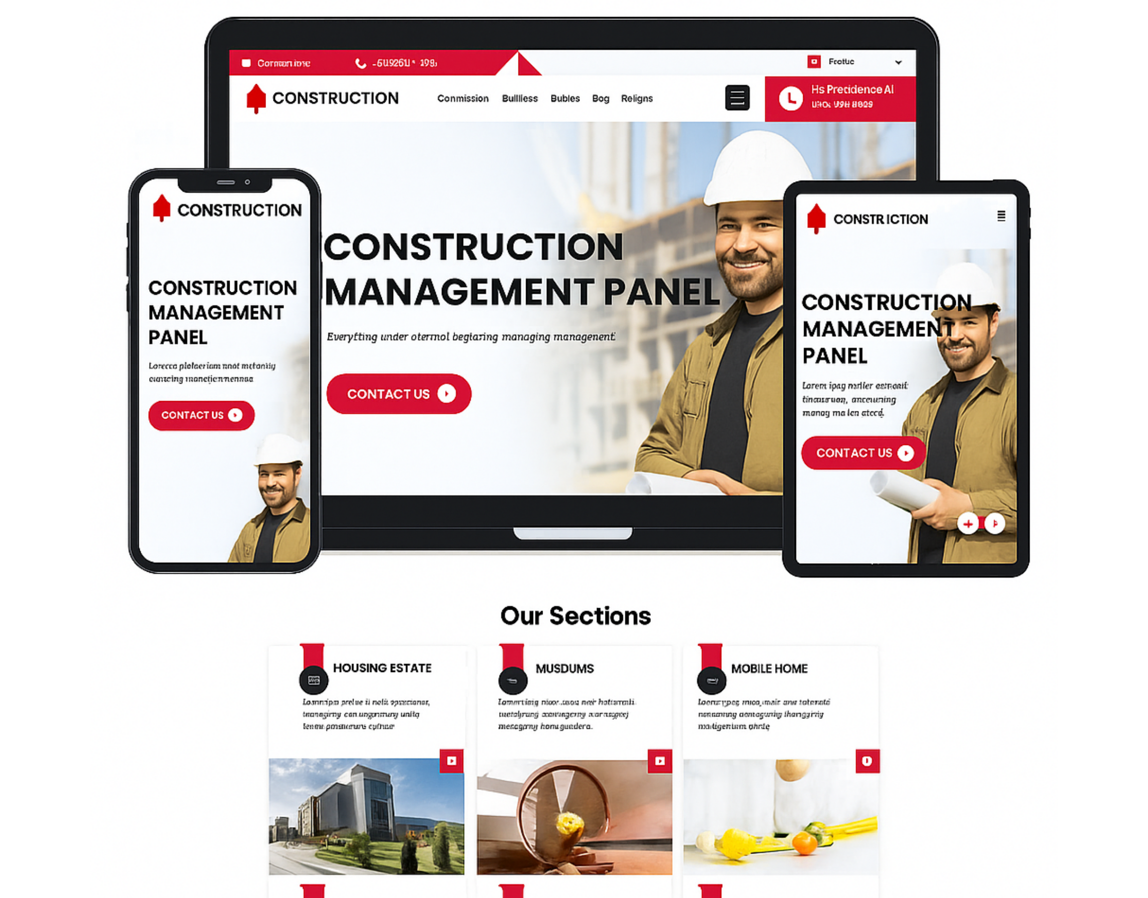 Construction Company Web Design Script